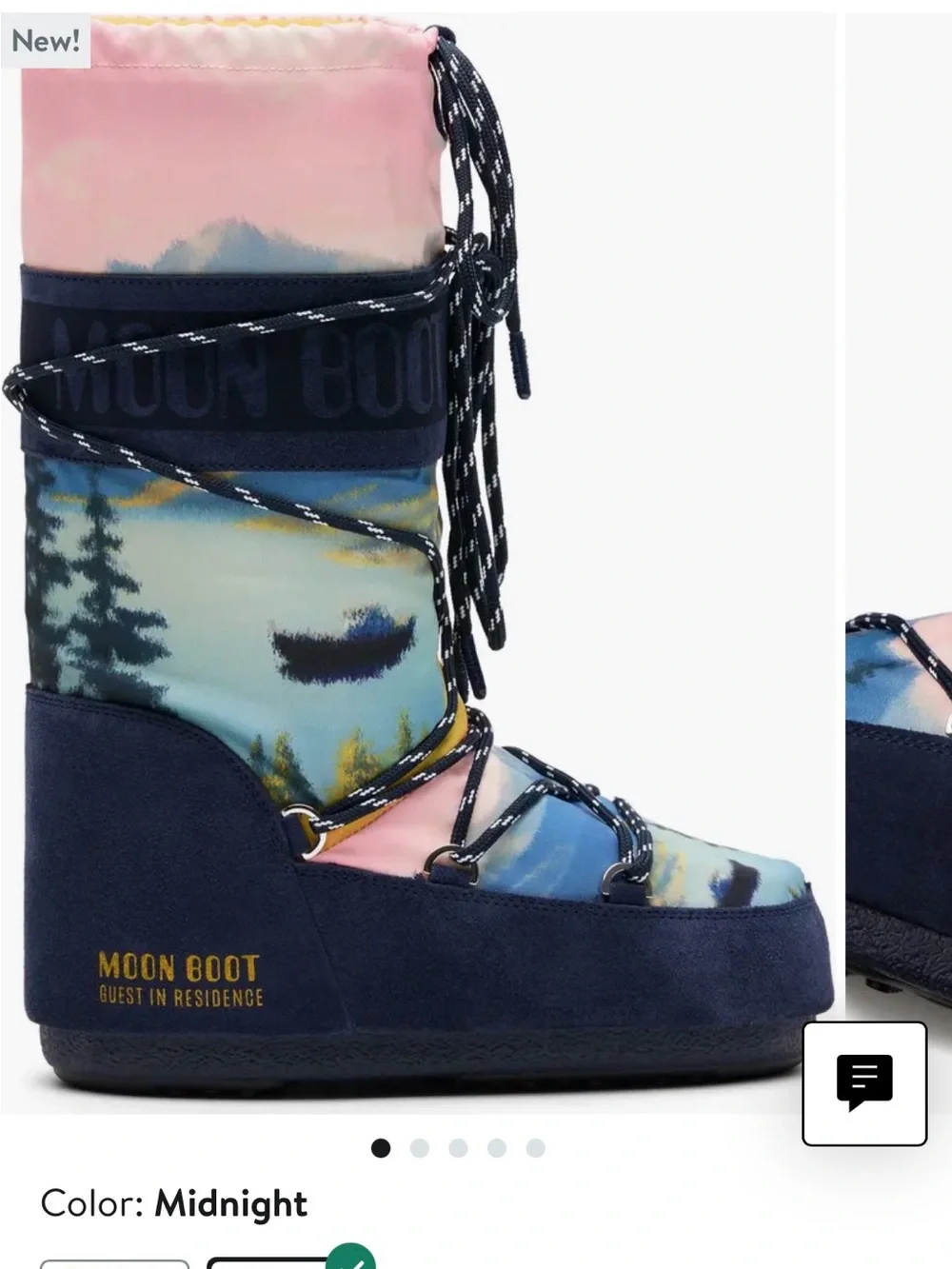 Moon Boot Women's Pink Yellow Blue Scenic Winter Rain Boots